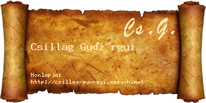 Csillag Györgyi névjegykártya